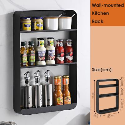 China Multi Layer Wall Mounted Kitchen Shelf For Condiment Bottle Jar Spice for sale