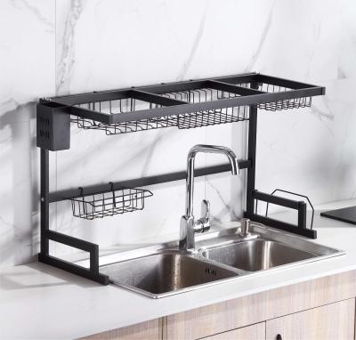 China Width 33 Inch OEM Stainless Steel Kitchen Rack Over Sink 520mm Height for sale