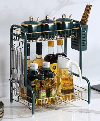 China Two Tier Countertop Kitchen Rack 365x220x400mm Specification Foe Spice Condiment for sale