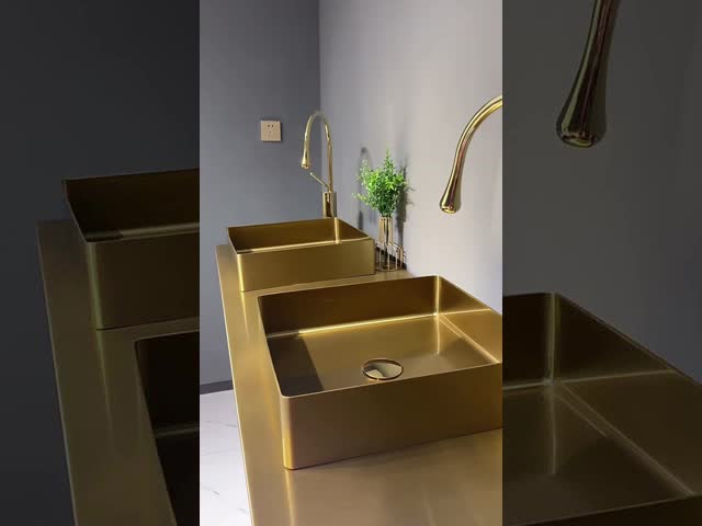 Square Stainless Steel 304 Bathroom Art Basin, Luxury Counter Top Vanity Wash Sink, Brushed
