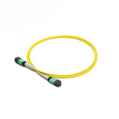 China MTP Trunk Cable 12 Fibre 9 / 125μm MTP to MTP Female OS2 LSZH Type B SM Yellow Patch Cable for sale