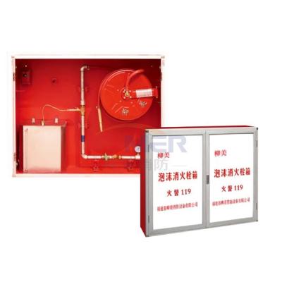 China Stainless Steel Fire Hydrant Hose Reel Cabinet Double Door Horizontal for sale