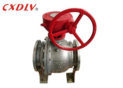 China Flanged End Trunnion Mounted Ball Valve Cast Steel PN16 DN150 DN200 for sale