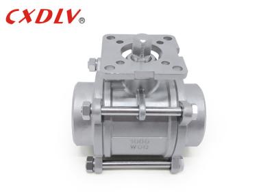 China Three Pieces High Platform Female Threaded Ball Valve Motor Automation for sale