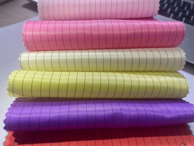 China 100d Esd Clothing 5mm Fabric Conductive Fabric Grid Esd Clothing Fabric For Cleanroom Gas Station Uniform à venda