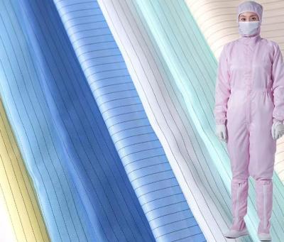 China Polyester Anti Static ESD Fabrics Electronic Factory Clean Room Fabrics for sale