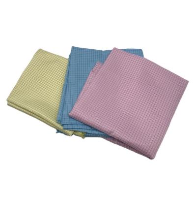 China Conductive Cleanroom Anti Static Textiles 5MM Grid Polyester ESD Fabrics for sale