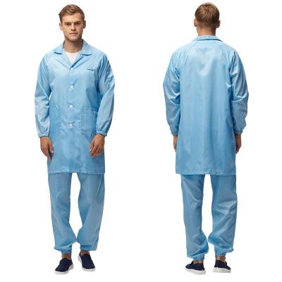 China Anti Static ESD Work Suit 98% Polyester 2% Carbon Clean Room Clothes for sale