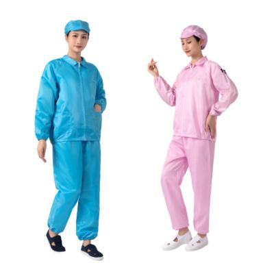 China Anti Static Garments ESD 5MM Strip 2.5mm Grip Clean Room Coveralls for sale