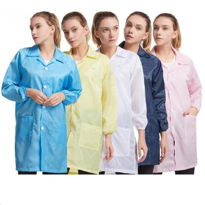 China 165*80 ESD Anti Static Garments Clean Room Smock Overcoat 100D*100D for sale