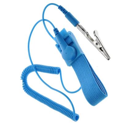 China Electrician IC PLCC Cordless Anti Static Wrist Strap Clip Discharge Cable Band for sale