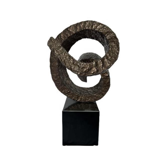 Indoor Modern Design Bronze Stainless Steel Metal Sculpture for Hotel