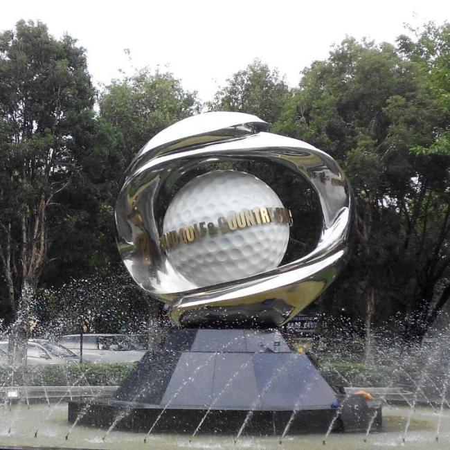 Modern Large Outdoor Sculptures Stainless Steel Golf Ball Sculpture Metal Garden Sculpture
