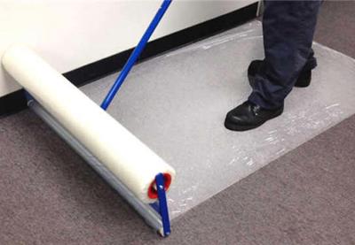 China Synthetic 2.5mil 500' Sticky Carpet Protector Roll Easy Peel High Tack for sale