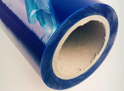 China Home Transparent Blue 500mm 200m Self Adhesive Glass Film Standard Wound for sale