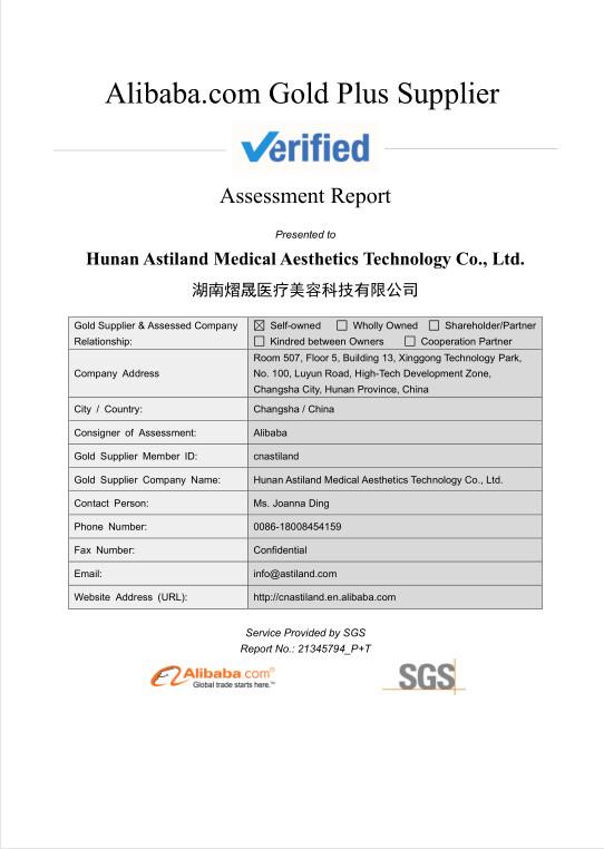 Alibaba.com Gold Plus Supplier Assessment Report - Astiland Medical Aesthetics Technology Co., Ltd