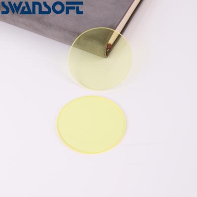 China Manufacture Custom Optical 470nm LongPass Yellow Glass JB470 GG475 Filter Discs  470nm Pale Yellow Glass Optical Filter for sale