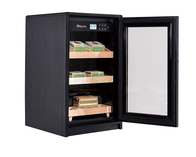 Cedar Wood Shelves Single Glass Door Cigar Cooler Cabinet With Humidity Control Cedar Wood Shelves Single Glass Door Cigar Cooler Cabinet With Humidity Control