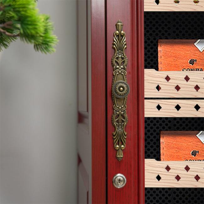 Automatic Humidification Red Solid Wood Electric Cigar Cooler Humidor With Lock Automatic Humidification Red Solid Wood Electric Cigar Cooler Humidor With Lock