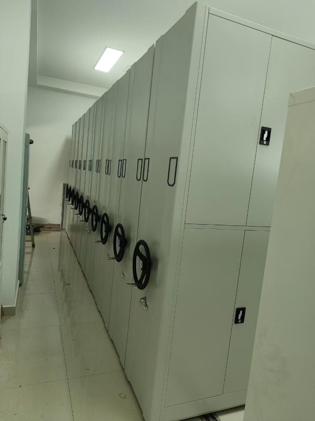 High Density Mobile Shelving System Manual Compactor Movable Racking Compact Shelves