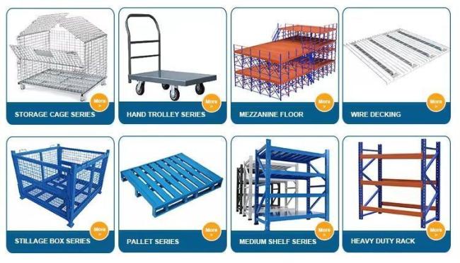 Warehouse Storage Pallet Racking Push Back Rack System with Forklift and Nested Wheeled Carts