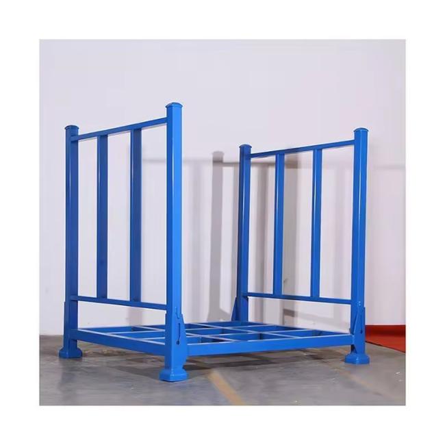 Strong Loading Capacity Steel Stackable Storage Rack Metal Foldable Stacking Rack
