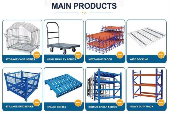 Strong Loading Capacity Steel Stackable Storage Rack Metal Foldable Stacking Rack