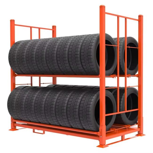 Customized Foldable Steel Stacking Tyre Racks for Truck Tires Lorry Tyres