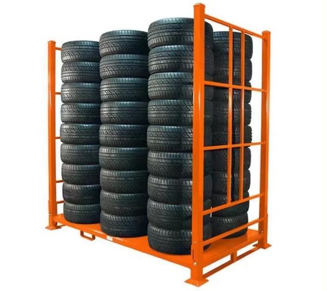 Customized Foldable Steel Stacking Tyre Racks for Truck Tires Lorry Tyres