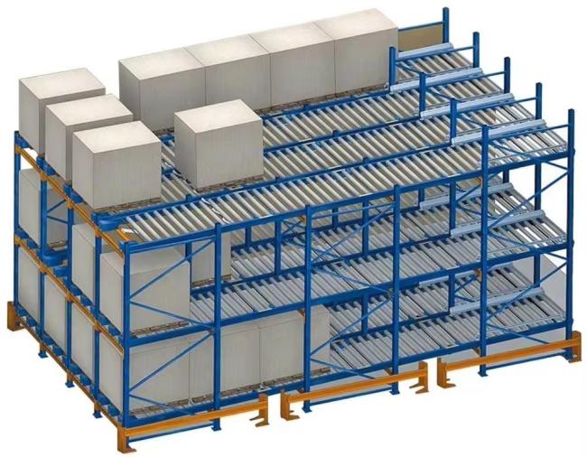 Live Storage Pallet Racking Gravity Pallet Flow Racking Fluent Shelf