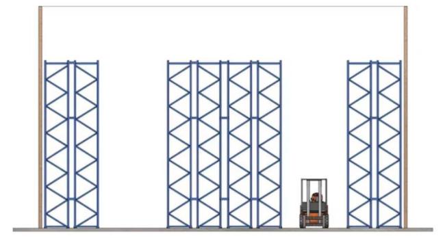 Customized Color Blue and Orange Double Deep Pallet Racking Factory Price