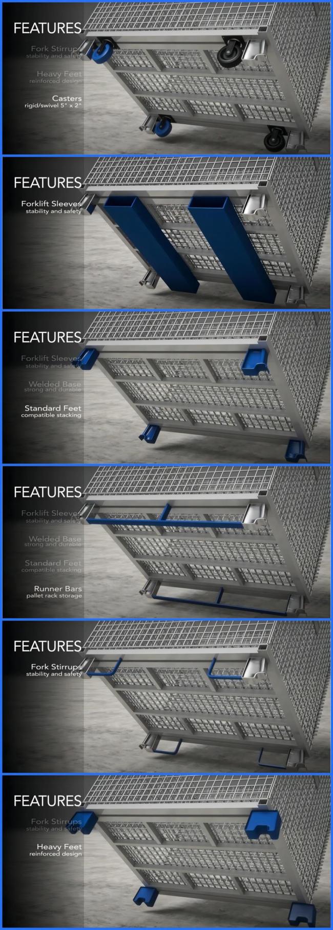 Customized Size Usage Wire Mesh Container for Warehouse Supermaket