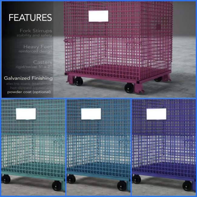 Customized Size Usage Wire Mesh Container for Warehouse Supermaket