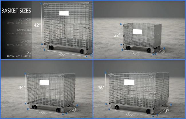 Stackable Welding Steel Wire Mesh Container with Forklift Pocket
