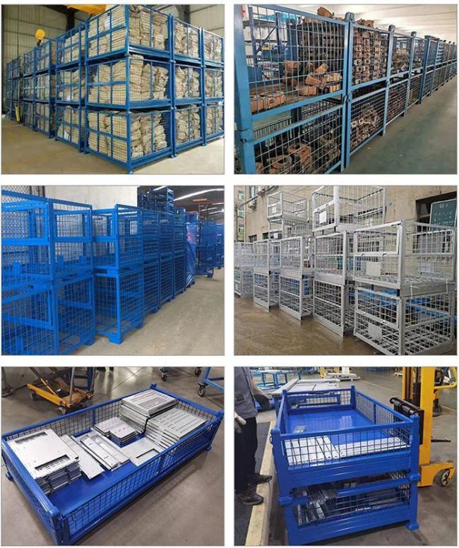 High Capacity Stackable Pallet Container Box Metal Steel Folding Warehouse Pallet Cage