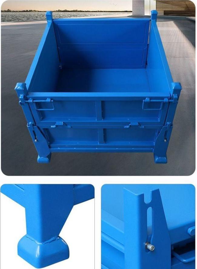 High Capacity Stackable Pallet Container Box Metal Steel Folding Warehouse Pallet Cage
