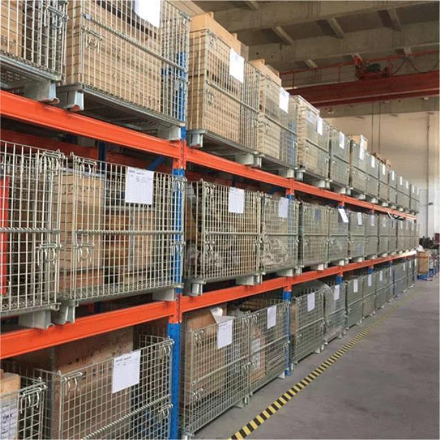 High Quality Warehouse Transport Welded Wire Mesh Basket with Caster