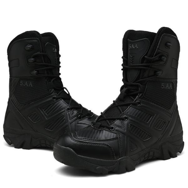 Quality High Quality Leather Combat Tactical Boots Waterproof High Top  Black Genuine Leather Tactical military Boots for Men for sale