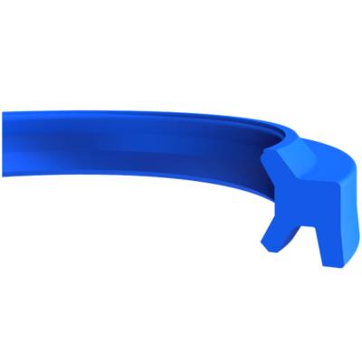 China Blue PU / NBR Double Lip Wiper Seal with Upper And Lower Lips Design for sale
