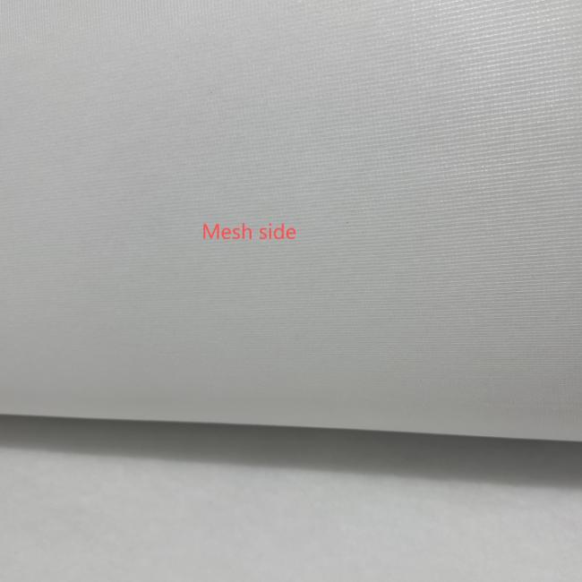 Mesh roof filter showing reinforced polyester mesh structure