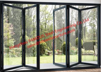 China Exterior Aluminum Folding Door Double Glazing Thermal Break Standard Metal Frame Bi Folding Doors for sale