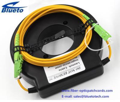 China OTDR Lunch Cable E2000/APC-SC/APC Single Mode Simplex Fiber Optic Test Cable Small Box E2000-SC Optical Fiber Dummy for sale