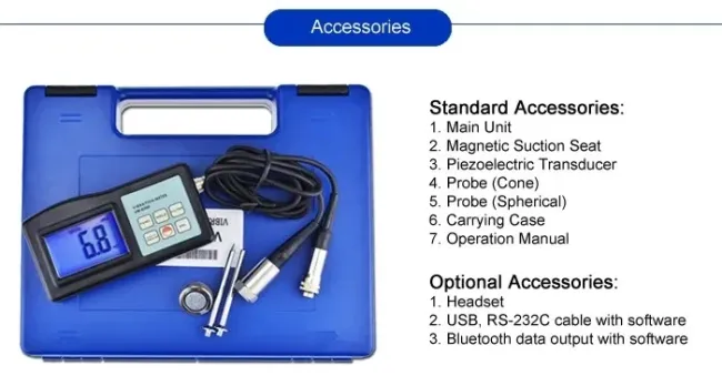 VM-6360 Digital Vibration Meter with accessories