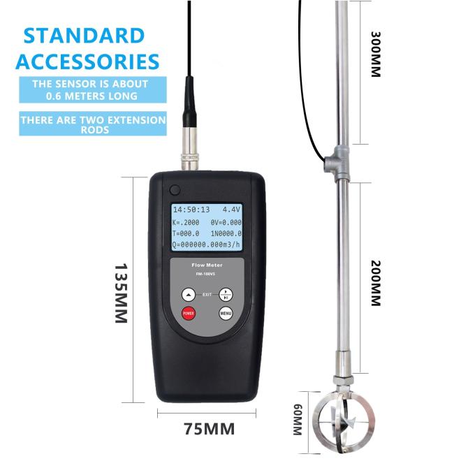 FM-100V5 portable flow meter in use