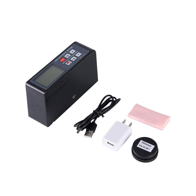Whiteness and Brightness Reflectance Meter Model RWB-206 front view and display