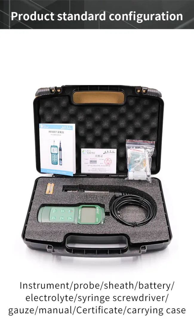 Portable Dissolved Oxygen Meter AE6607 complete package