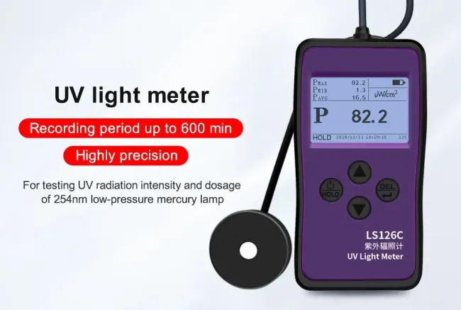 Ls126c UVC Light Meter 254nm UV 254 Radiometer Intensity Tester Ultraviolet Radiation Light UV Intensity Meter