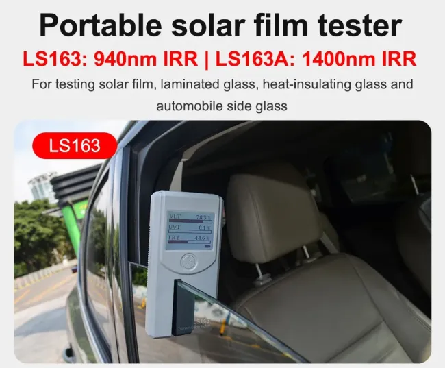 Ls163 Ls163A Portable Rotatable Screen Window Tint Film Tester Glass Car Window Tint Meter Solar Film Tester