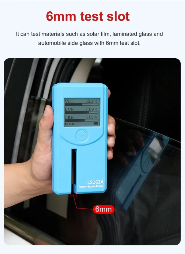 Ls163 Ls163A Portable Rotatable Screen Window Tint Film Tester Glass Car Window Tint Meter Solar Film Tester