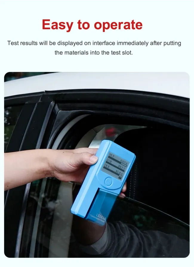 Ls163 Ls163A Portable Rotatable Screen Window Tint Film Tester Glass Car Window Tint Meter Solar Film Tester